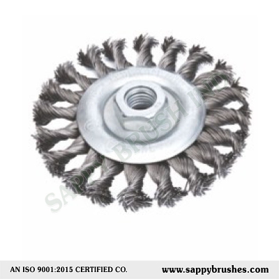 Twisted Knot Wheel Brush with Nut